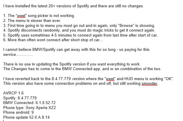 Solved Bmw Connecteddrive Not Working The Spotify Community