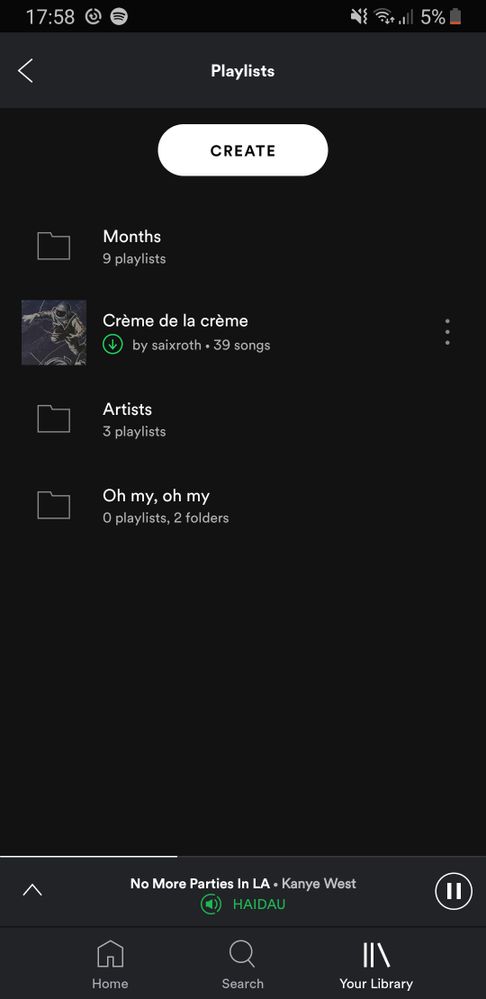 Playlists section order
