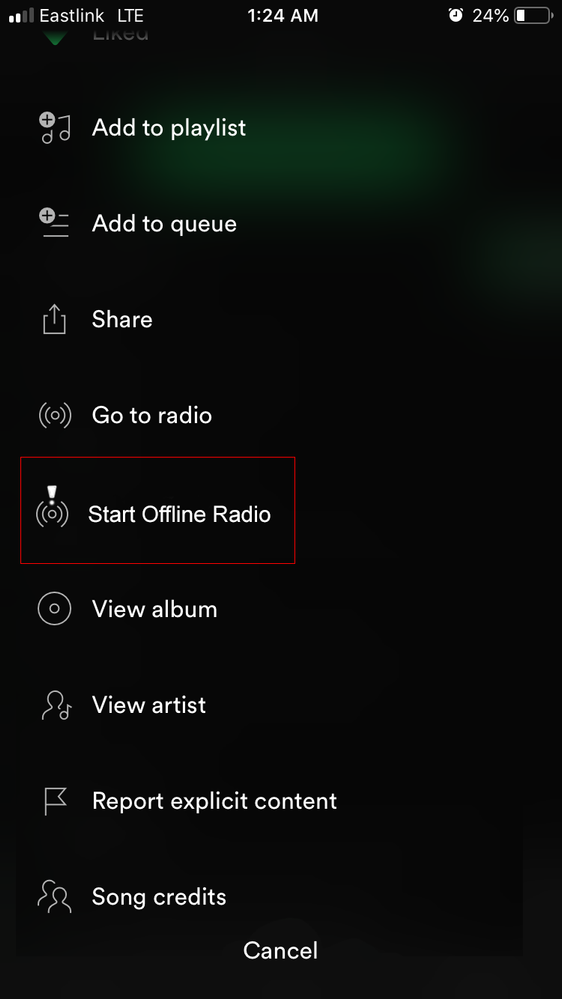 Adding a new tab into the main menu "Start Offline Radio" Go into it, select the song that suits your mood, and listen