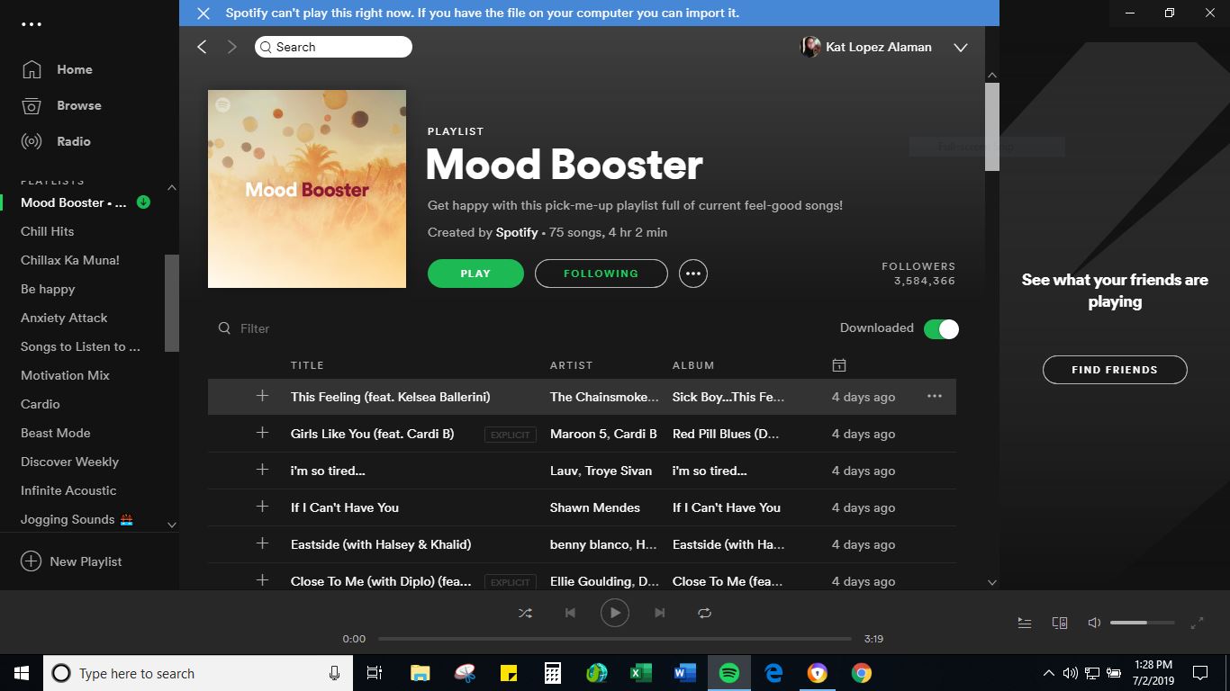 Solved: "Spotify can't play this right now." Songs stop af... - The