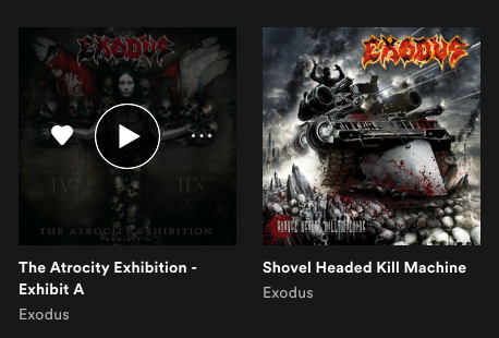 I have two albums downloaded by the band Exodus.
