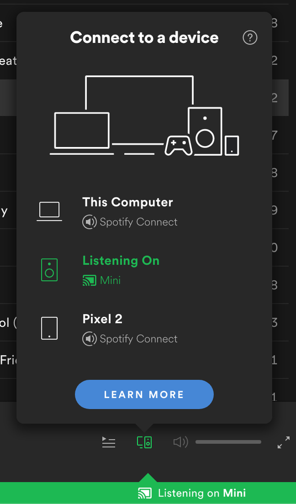 Use spotify store on google home