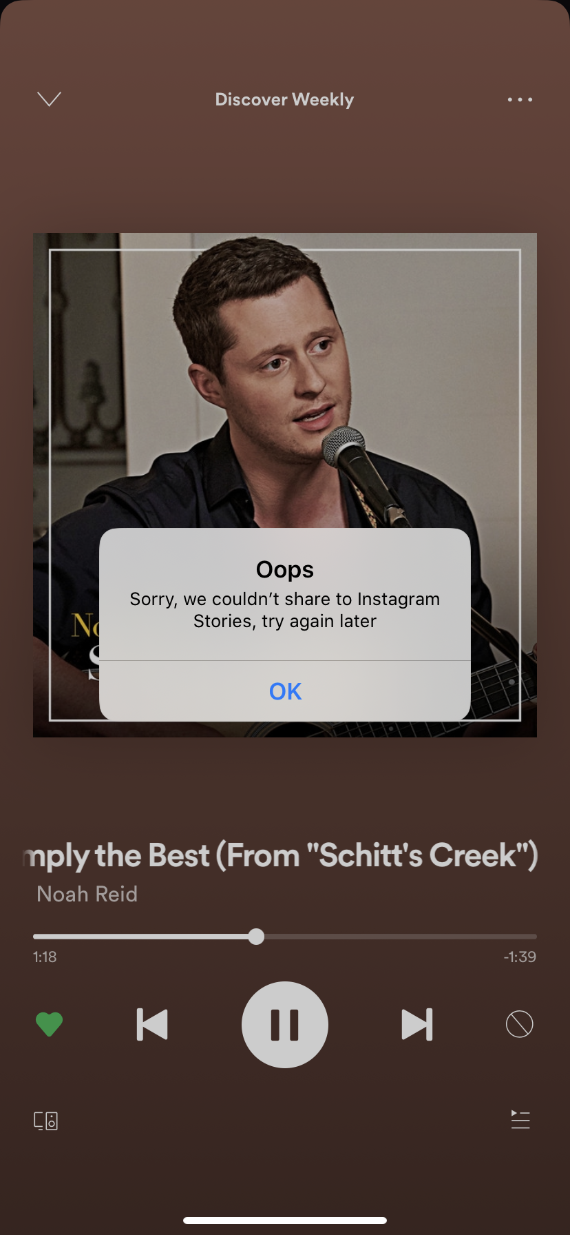 [iOS] Error when sharing to Instagram Stories - The Spotify Community