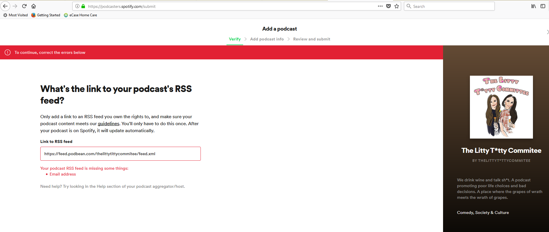 Why wont my Podcast (Podbean) upload to spotify? I... - The Spotify  Community