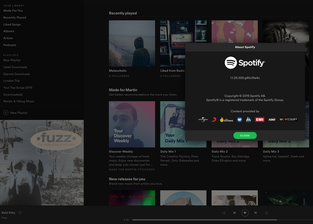 Spotify for desktop