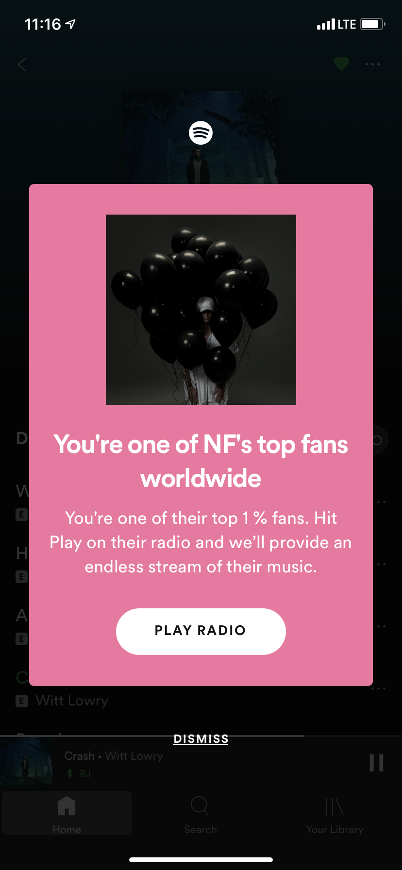Solved: Top 1% of listener notification led to nothing? - The Spotify  Community