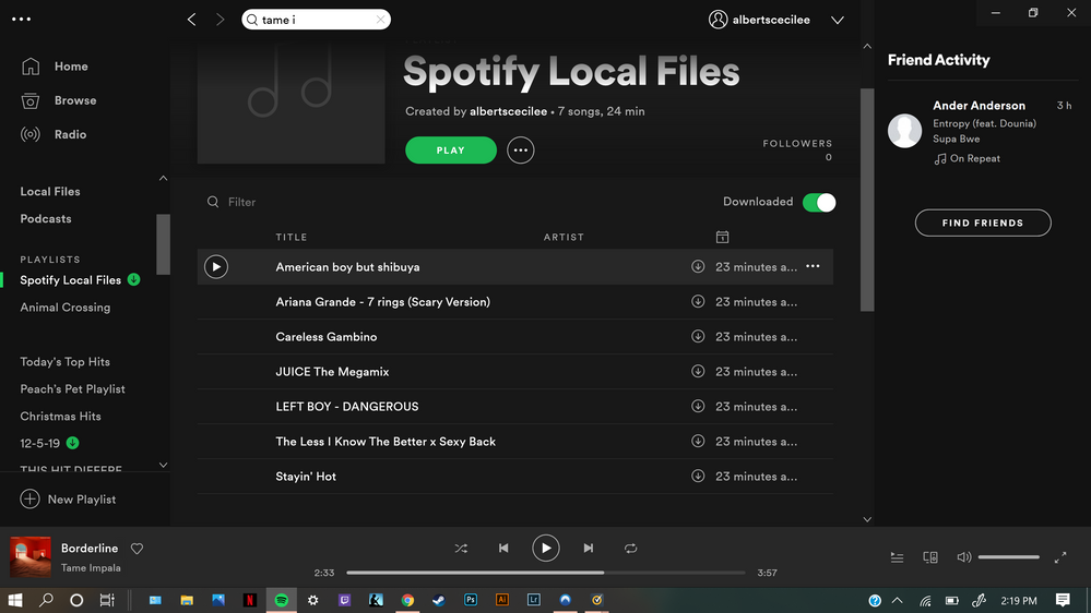 Just local files music playlist