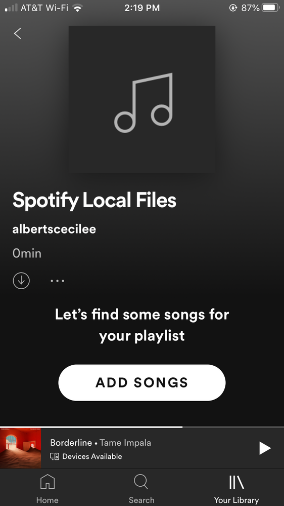 Local file songs not showing up on ios mobile app ... - The Spotify  Community
