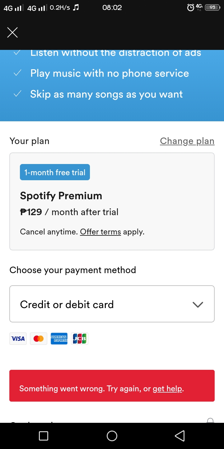 Can T Register In Any Premium Subscriptions The Spotify Community