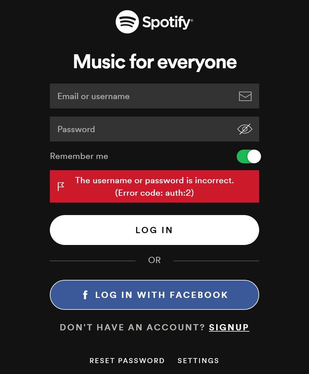 Solved: Error code auth 2 when login in Windows 10 Spotify... - The Spotify  Community