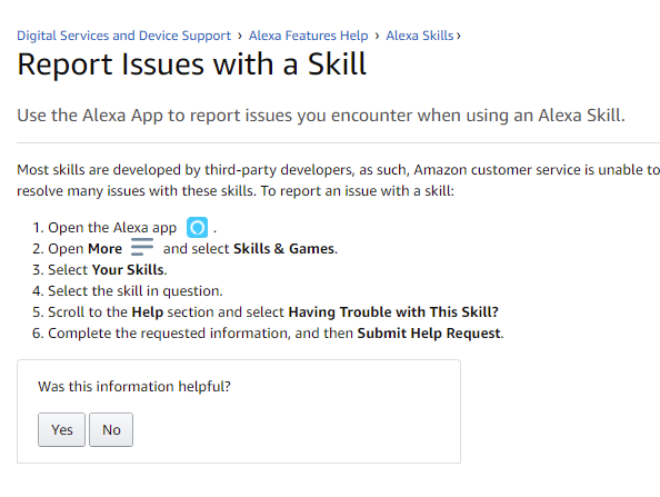  Yes or No : Alexa Skills