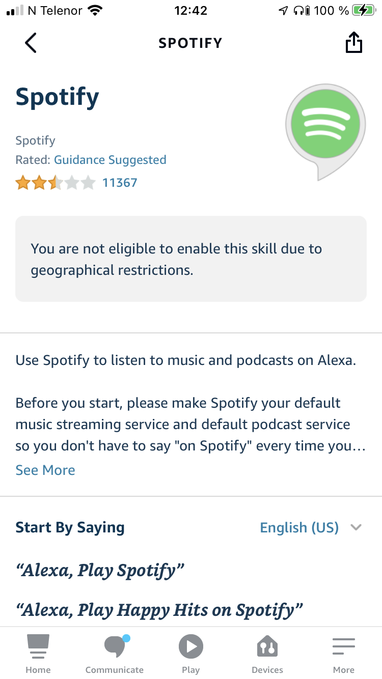Spotify skill not working on alexa geographical re... - The Spotify  Community