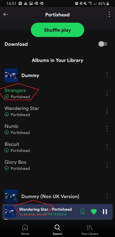 Inconsistent UI between played track and track listing
