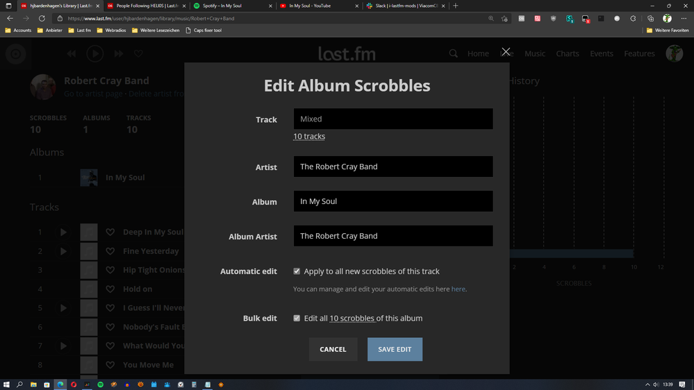 Edit Album Scrobbles with new Automatic edit option