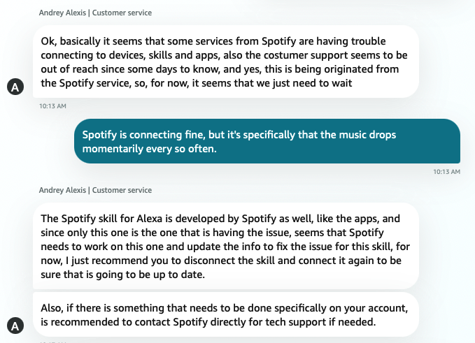 Music cuts out briefly on Echo devices - The Spotify Community
