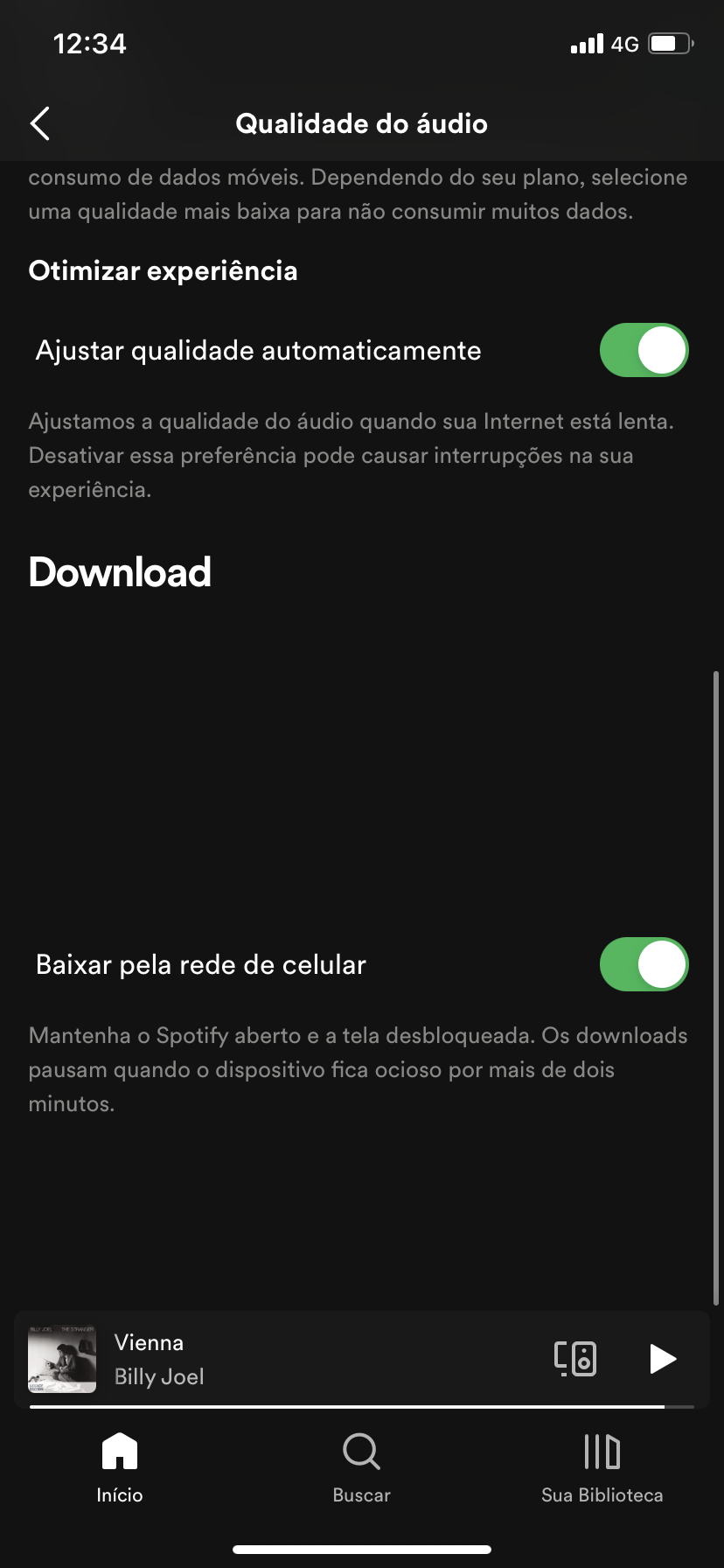 Download Audio Quality on iOS does not list any op - The