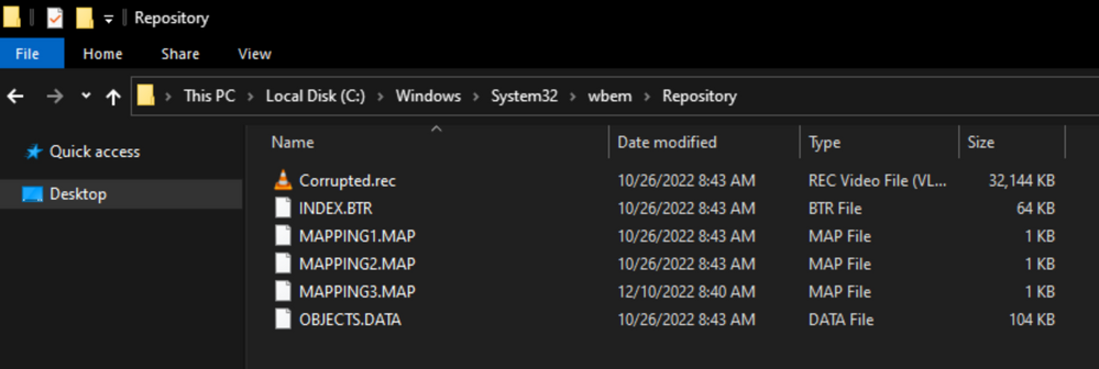 Location of corrupted Windows file, the cause of my issue.