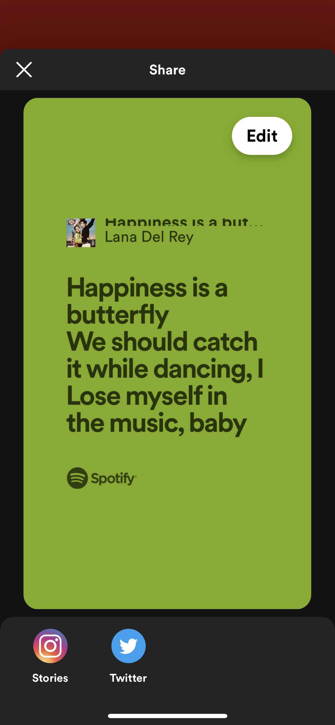 Solved: Spotify lyrics share is aesthetically unpleasant - The Spotify  Community