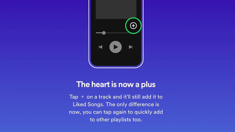 Spotify - The Heart button is now a Plus button.png