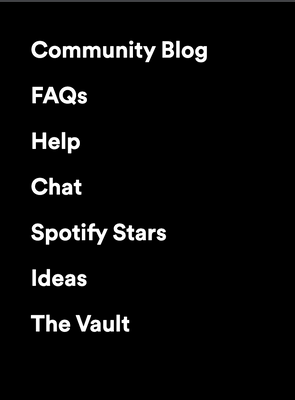 Spotify Community Menu
