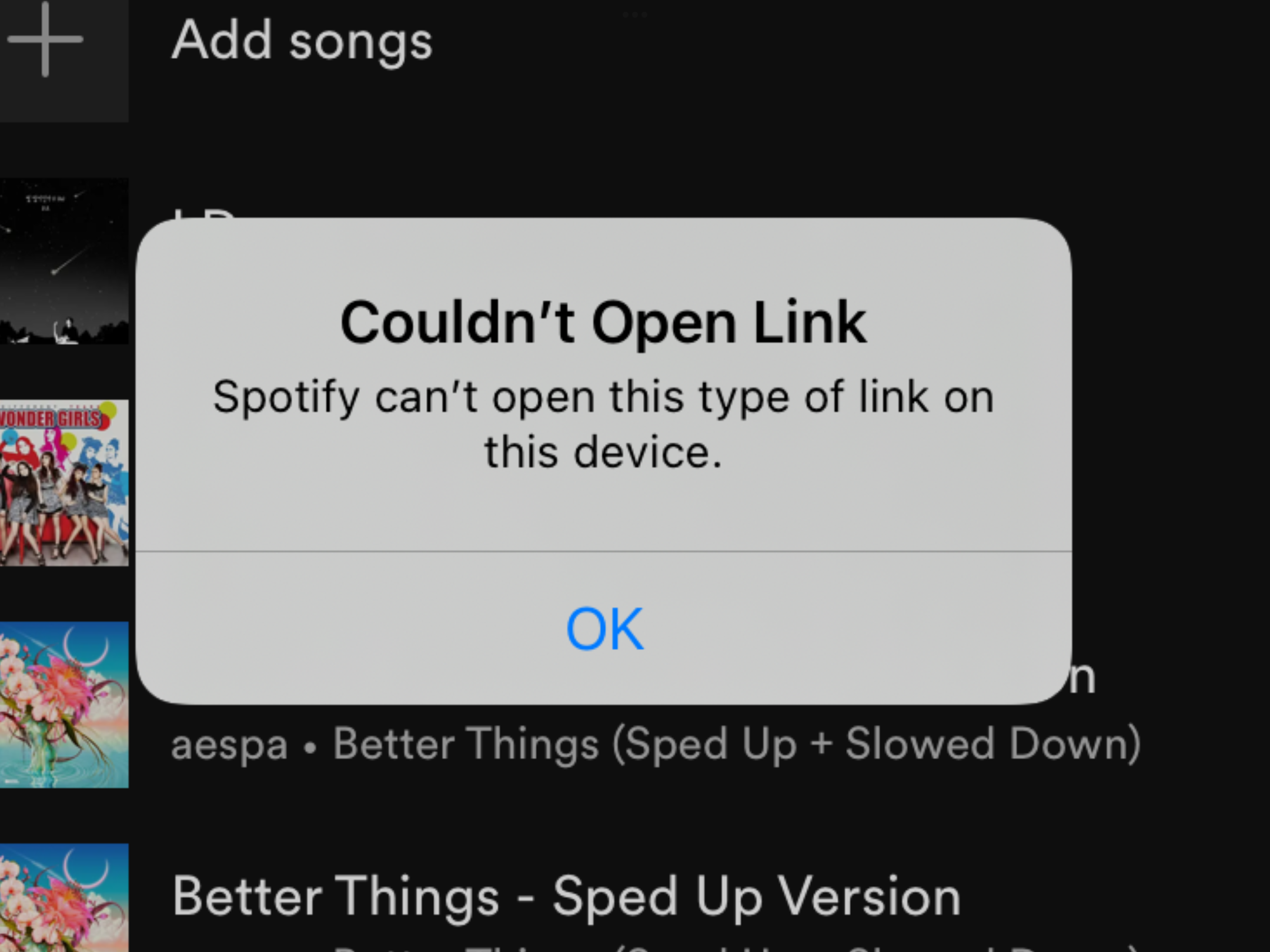spotify cant open this type of link on this device : r/truespotify