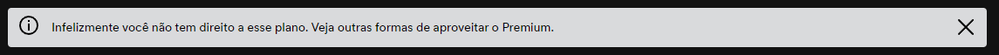 Mensagem no site do Spotify
