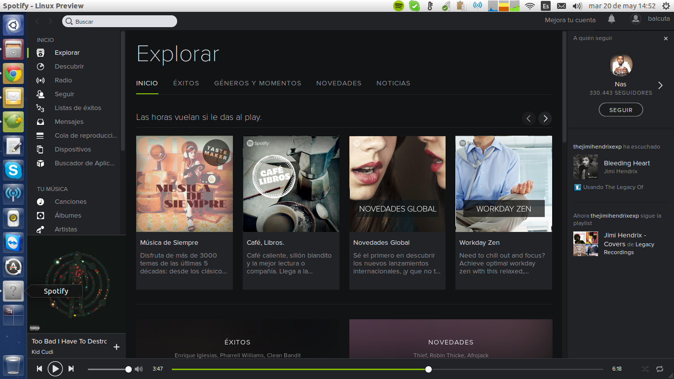 3. Các tính năng chính của Spotify trên Ubuntu