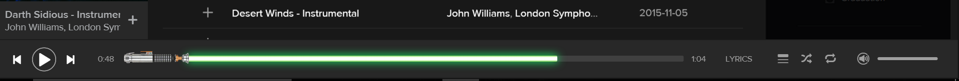 Solved: Star Wars Lightsaber effect - The Spotify Community