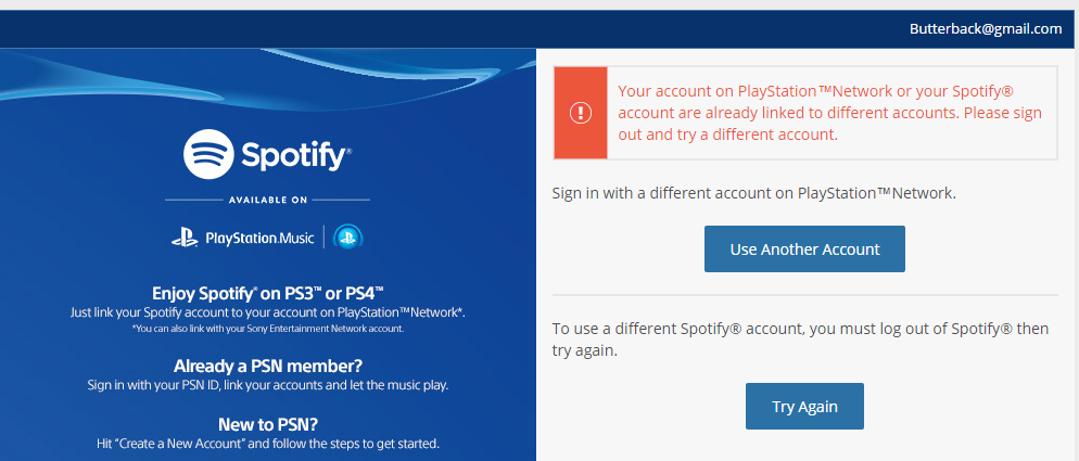 spotify account already linked switch to the playstation network Off 76% -  www.farsfair.ir