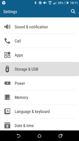 Go to Settings > Storage & USB