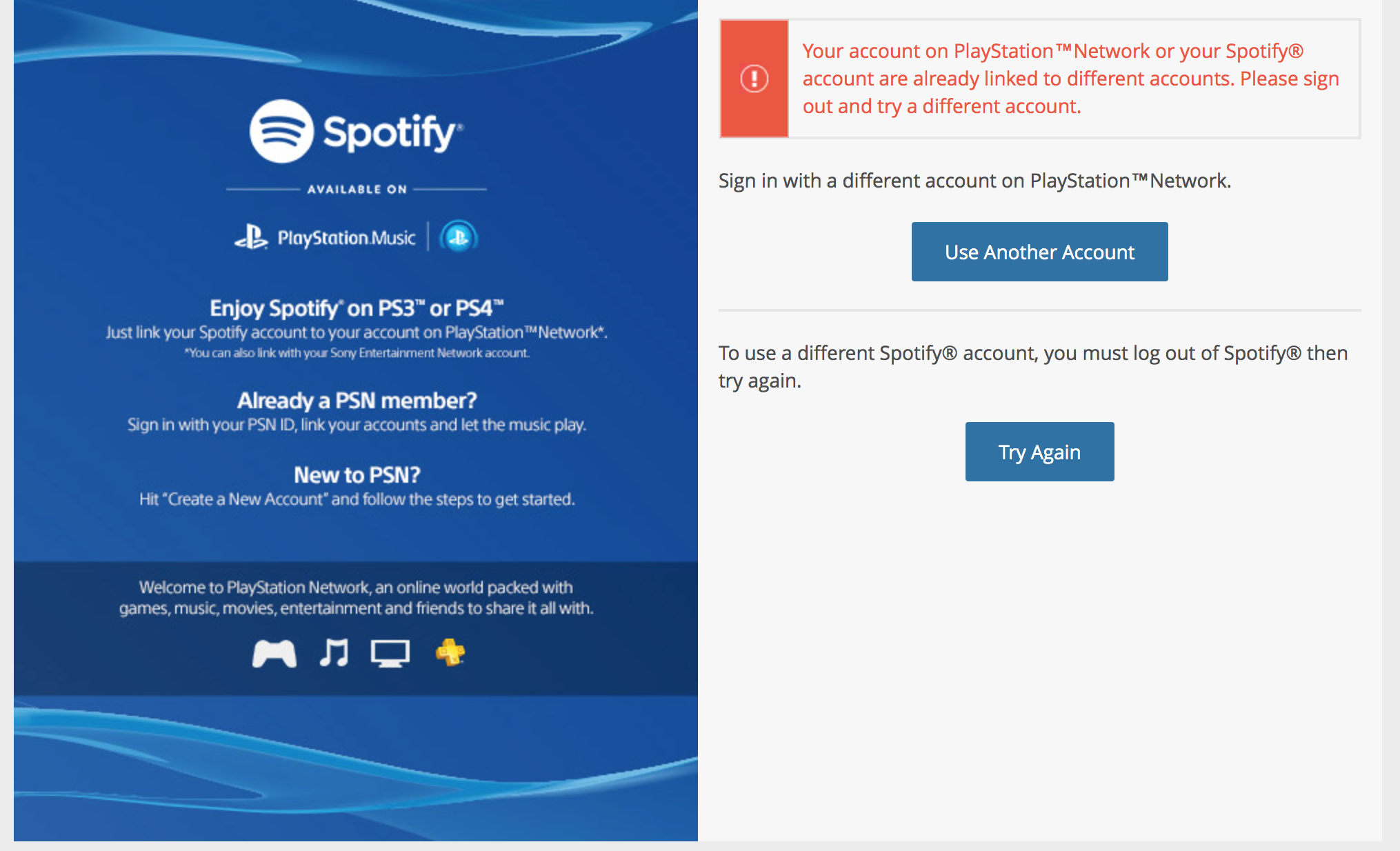 spotify account already linked switch to the playstation network Off 76% -  www.farsfair.ir