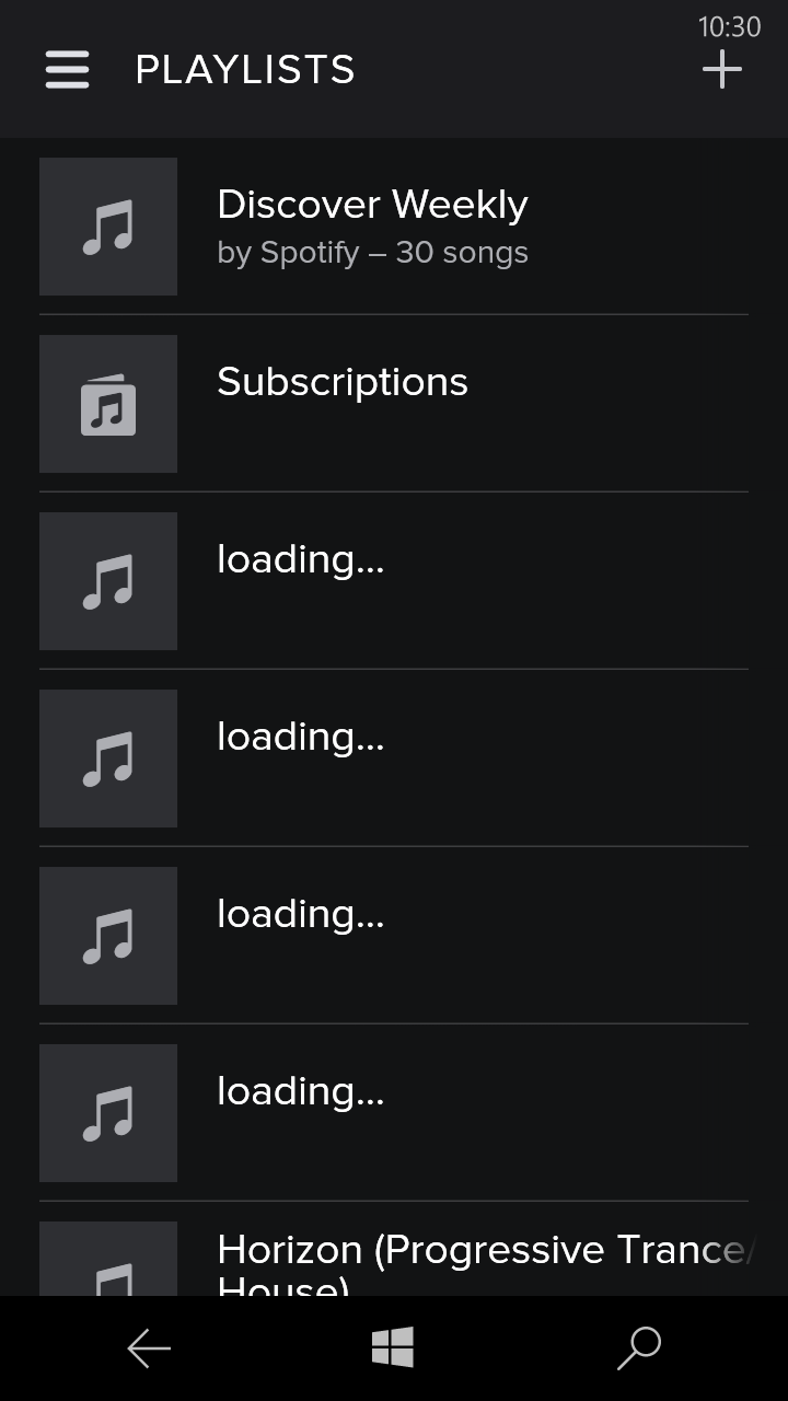 Loading... [Windows Phone] - The Spotify Community