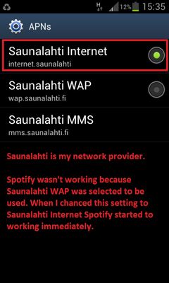 Spotify app no internet connection available app