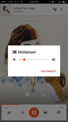 Google Music successfully playing to the Multiplayer audio group in sync