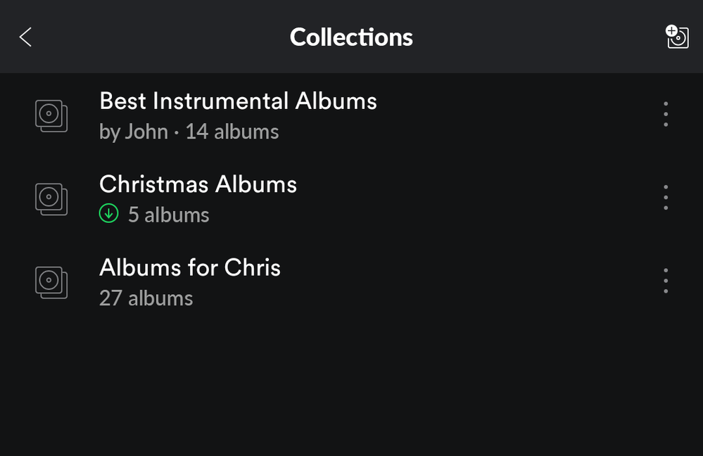 You can add and remove whole albums to collections, much like songs to playlists