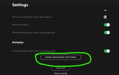 Click on show advanced settings