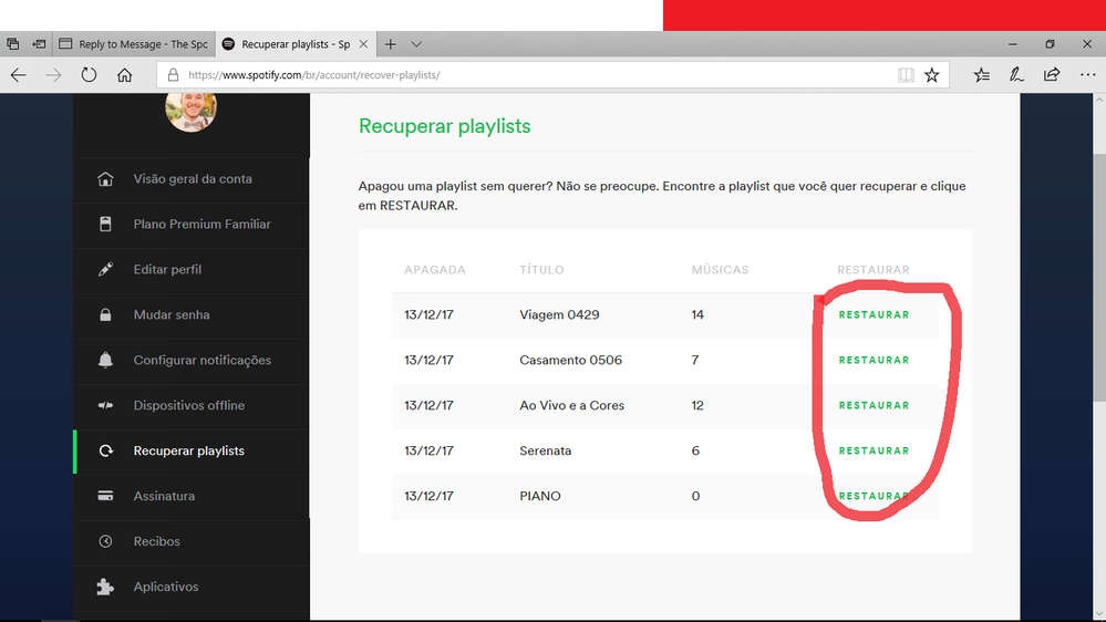 Finaly you get your playlists back by clicking where is marked by red!