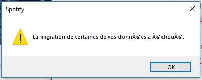 message in french everytime my PC starts and evertime I open Spotify.  Very annoying, can't get rid of this.