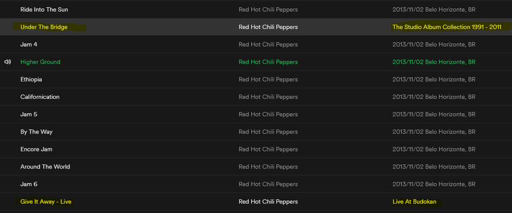 Spotify screen