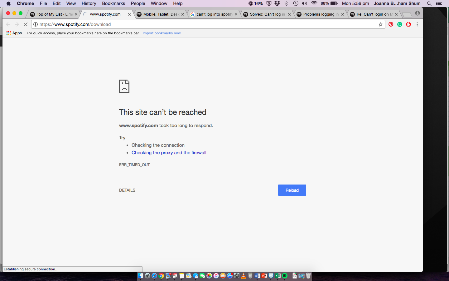 Can't login to mac spotify app - The Spotify Community