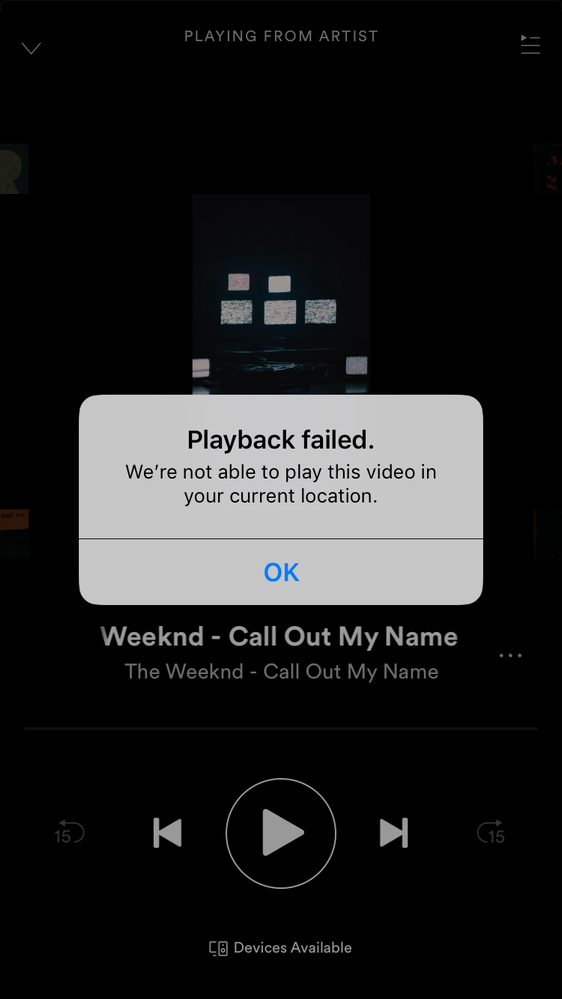 Playback Failed - We’re not able to play this video in your location.