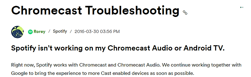 Chromecast] all devices listed in list - The Spotify