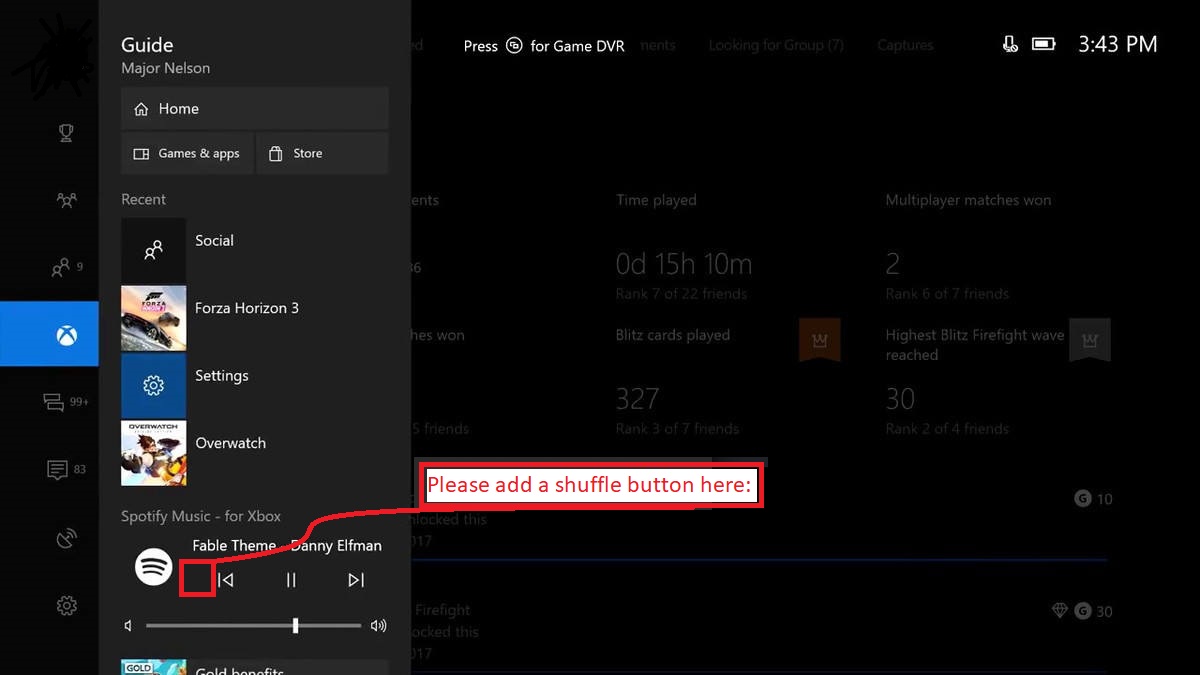 XBOX ONE: Spotify app and quick spotify side menu ... - The Spotify  Community