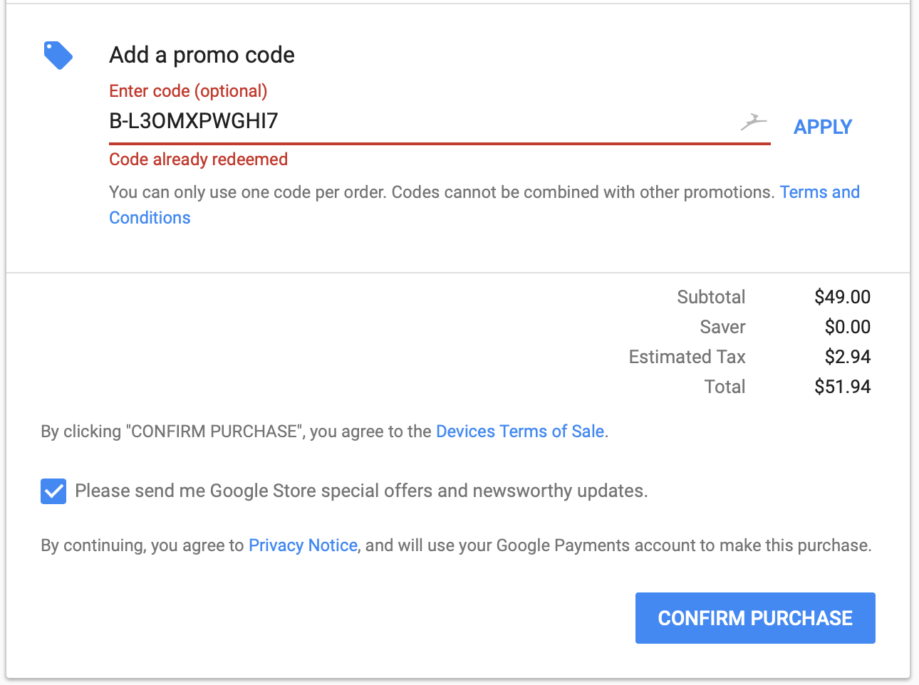 the promo code for google mini 