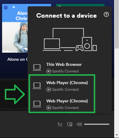 Screenshot of web player