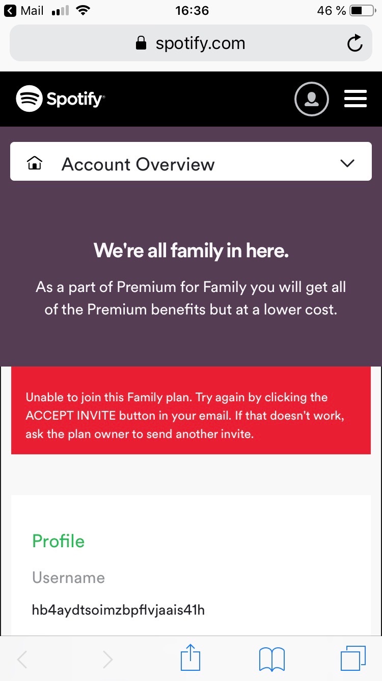 Spotify Family invitations don't work - The Spotify Community