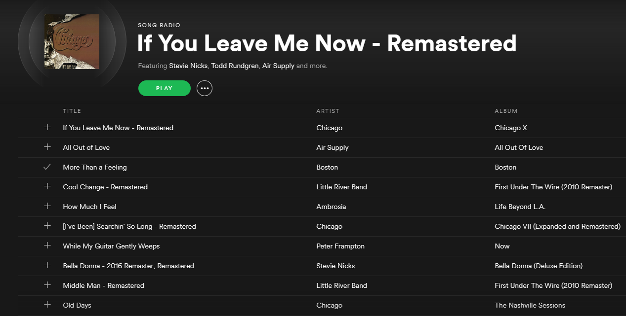 Can no longer create radio stations The Spotify Community