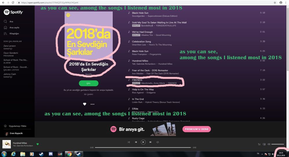 Among the songs I listened most in 2018
