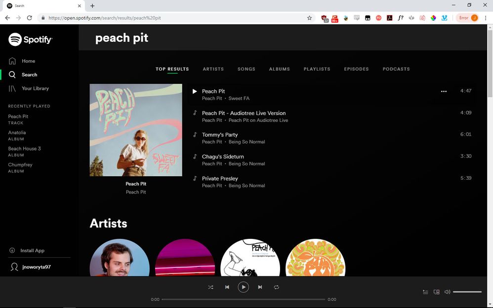 Spotify Web Browser