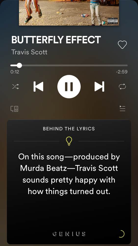Just swipe up when in the full screen player to check the lyrics for a song.
